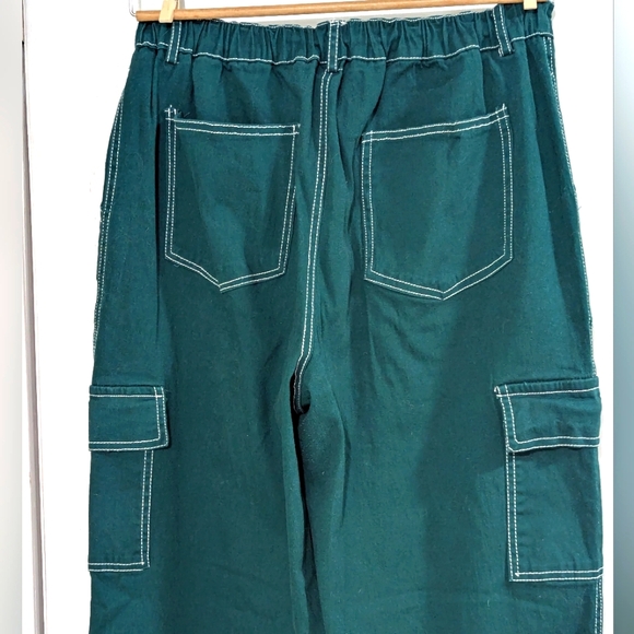 Teal Green Cargo Pants - Picture 4 of 5